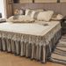 European Quilted Thickened Skirt Three-Piece Set 1.8m Princess Style Lace Sheet 1.5m Non-Slip Bed Cover_maomaolike.com