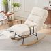 Modern Teddy Gliding Rocking Chair With High Back, Retractable Footrest, And Adjustable Recline For Nursery, Living Room, And Bedroom - Beige_maomaolike.com