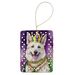 White German Shepherd King Of Mardi Gras Porcelain Ornament Christmas Tree Hanging Decorations For Home Christmas Holiday, Rectangle, Gift, Multicolor_maomaolike.com