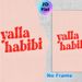 Yalla Habibi Typography Painting Poster, Vibrant Retro Bold Red Curved Lettering Poster, Eye-catching Typographic Decor Suitable For Living Room_maomaolike.com