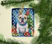 White English Bulldog Christmas Reindeer Porcelain Ornament Christmas Tree Hanging Decorations For Home Christmas Holiday, Rectangle, Gift, Multicolor_maomaolike.com