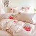 Cute Cat Girly Heart Washed Embroidered Four-Piece Set Soft Pure Cotton Duvet Cover Bedding 1.2m_maomaolike.com