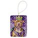Pit Bull Terrier King Of Mardi Gras Porcelain Ornament Christmas Tree Hanging Decorations For Home Christmas Holiday, Rectangle, Gift, Multicolor_maomaolike.com