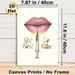 Lip Filler Themed Painting Poster, Glamorous Glossy Pink Lips & Gold Syringe Poster, Stylish Makeup-inspired Decor Suitable For Beauty Salon, Bedroom_maomaolike.com