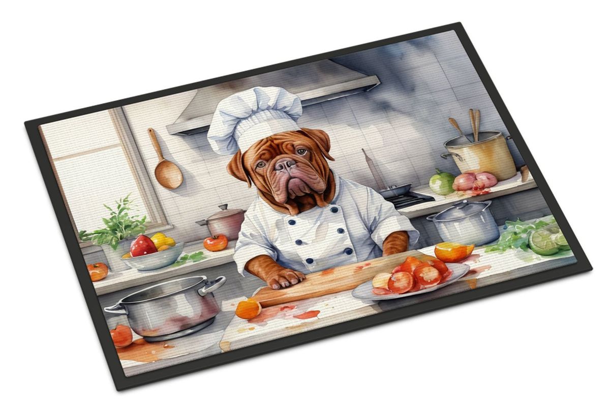 Dogue De Bordeaux The Chef Doormat Front Door Mat Indoor Outdoor Rugs For Entryway, Non Slip Washable Low Pile, 24H X 36W_maomaolike.com