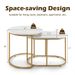 Modern Marble Look Stacking Nesting Coffee Table Set_maomaolike.com