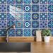 20cm*20cm*20 Pieces Retro Blue Mandala Tile Stickers 20×20cm – Removable Waterproof Wall Covering_maomaolike.com