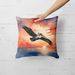 Pelican Fiery Sunset Throw Pillow Machine Washable, Indoor Outdoor Decorative Pillow For Couch, Bed Or Patio, 18Hx18W_maomaolike.com
