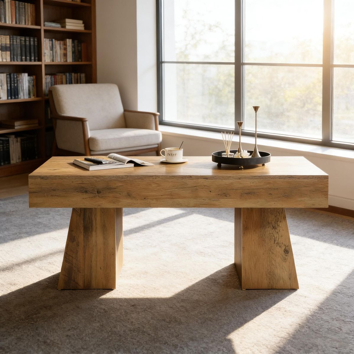 Wooden Dining Table,Rectangular Center Table,Spacious Coffee Table_maomaolike.com