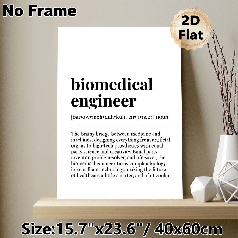 Biomedical Engineer Definition Painting Poster, Minimalist Typographic Text Poster, Professional Career-themed Decor Suitable For Office, Home_maomaolike.com