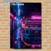 Cyberpunk Alley Bar Painting Poster, Vibrant Neon-lit Cyberpunk Rainy Alley Bar Scene Poster, Atmospheric Immersive Decor For Home Bar, Lounge, Game_maomaolike.com