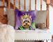 Yorkshire Terrier King Of Mardi Gras Throw Pillow Machine Washable, Indoor Outdoor Decorative Pillow For Couch, Bed Or Patio, 14Hx14W_maomaolike.com