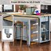 K&K 47 Inch Kitchen Island With Extendable Dining Table, Rubber Wood Veneer Kitchen Table With Internal Storage Rack, Power Outlet, Kitchen Island With Storage 2 Drawers 2 Cabinet,Grey Blue_maomaolike.com