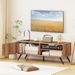 TV Stand For TVs Up To 55 Inch Mid Century Modern Entertainment Center With Storage Cabinet 5 Raised Support Legs Cable Management Hole_maomaolike.com