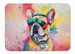 French Bulldog Hippie Dawg Memory Foam Kitchen Mat Machine Washable Anti-Fatigue Mat Cushion Comfort Bath Mat Or Kitchen Rug_maomaolike.com
