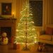 6 Feet Artificial Christmas Tree with 612 Tips and LED Lights, Includes Metal Stand for Xmas Decoration_maomaolike.com