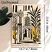 Moroccan Architecture Painting Poster, Vibrant Bohemian-style Moroccan Archway With Stained Glass & Desert Plants Poster, Exotic Cultural Decor Ideal_maomaolike.com