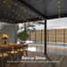 Pergola,Electric Louvered Sun Shade With Remote & LED Light, 2-in-1 Decor & Lighting, Outdoor Indoor Shutter Canopy_maomaolike.com
