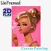 Glamorous Fashion Doll Painting Poster, Vibrant Pink-toned Sleek Updo Doll Poster, Bold Artistic Decor Ideal For Bedroom, Living Room_maomaolike.com