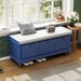 Classic Storage Bench With Cushioned Seat And Three Drawers For Entryway And Living Room_maomaolike.com