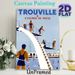 Trouville Retro Pool & Water Slide Painting Poster, Vintage Travel Style Poster, Nostalgic Seaside Leisure Decor Idea For Living Room, Coastal Spaces_maomaolike.com