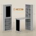 Fold-out Convertible Office Desk, Wall Mount Computer Desk With Blackboard And Side Shelf, Charcoal Gray_maomaolike.com