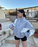 Women's Clothing Autumn and Winter Hot Style Loose Casual Versatile Top Long Sleeve Color Block Stand Collar Jacket for Women_maomaolike.com