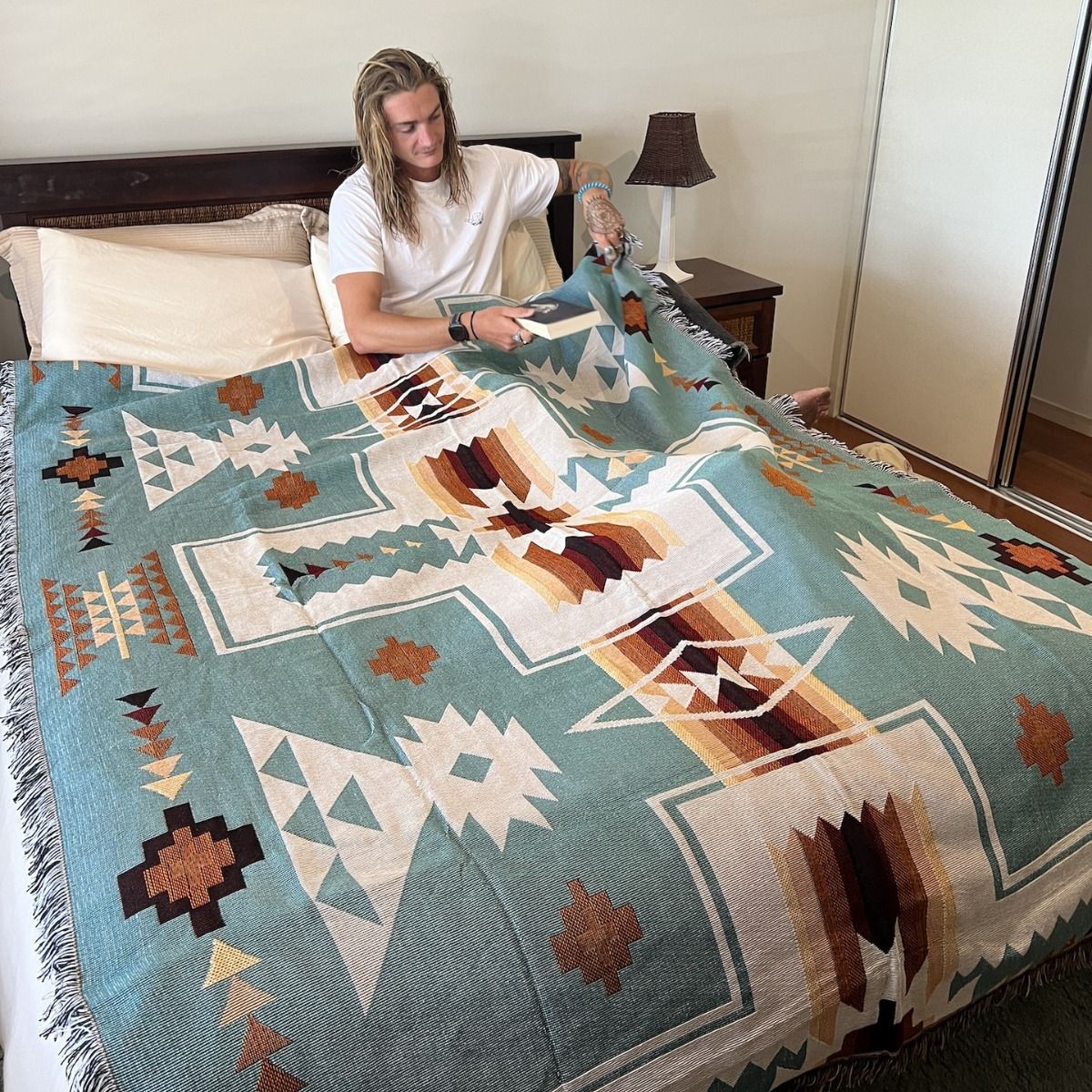 Blanket Throws Moroccan Bohemian Ethnic Style Blanket Sofa Bed Blanket_maomaolike.com