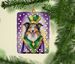 Collie King Of Mardi Gras Porcelain Ornament Christmas Tree Hanging Decorations For Home Christmas Holiday, Rectangle, Gift, Multicolor_maomaolike.com