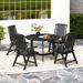 Foldable Patio Chair All-Weather HDPE Outdoor Dining Chair With Armrest For Indoor And Outdoor Settings, Living Room, Balcony, Porch, Patio, Etc_maomaolike.com