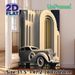 Vintage Luxury Car & Art Deco Architecture Painting Poster, Sleek Elegant Retro Style Poster, Sophisticated Classic Decor Ideal For Living Room_maomaolike.com
