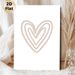 Heart Themed Painting Poster, Minimalist Beige Line-drawn Heart Poster, Sleek Understated Design Ideal For Bedroom, Living Room Wall Decor_maomaolike.com