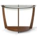 2-tier Tempered Glass Console Table With Clear Glass Top And Open Shelf_maomaolike.com