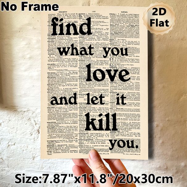Inspirational Quote Painting Poster, Vintage Dictionary-style Bold Typographic Text Poster, Motivational Message Ideal For Home Office, Living Room_maomaolike.com