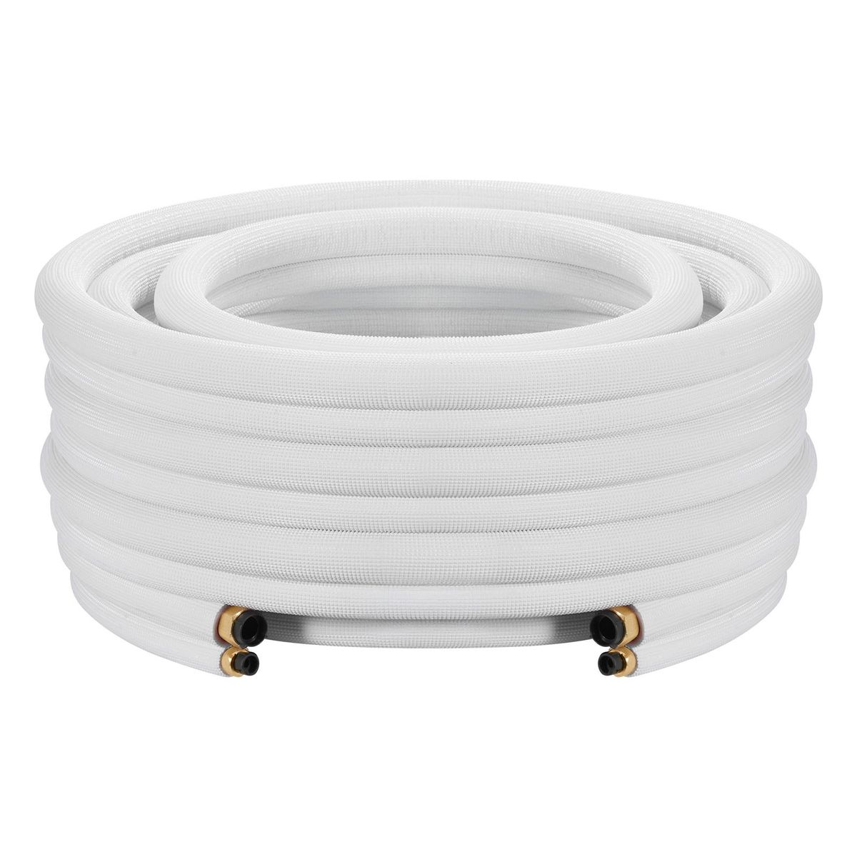 50ft Mini Split Line Set, 3/8” & 5/8” OD AC Copper Tubing Pipe, 3/8 White PE Thickened Insulated Coil With Flared Nuts, Rich Fittings, For Mini Split Air Conditioner HVAC Or Heat Pump System_maomaolike.com