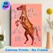 Rodeo Horse Painting Poster, Warm-toned Expressive Rearing Brown Horse With Pink Accents Poster, Inspirational Quote Artwork, Suitable For Living_maomaolike.com