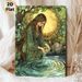 Forest Goddess Painting Poster, Mystical Intricate Vintage Art Poster, Serene Forest Scene With Goddess Pouring Water, Ideal For Living Room And_maomaolike.com