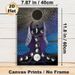 Moon Phase Goddess Painting Poster, Mystical Spiritual Style Poster, Dark Robed Figure With Moon Phase Cycle & Dotted Radiant Details_maomaolike.com
