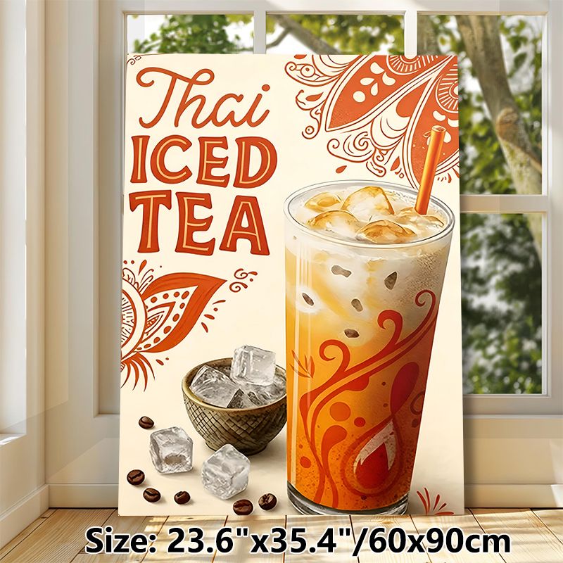Thai Iced Tea Painting Poster, Warm-toned Bohemian Style Poster, Appealing Drink-themed Decor Ideal For Café, Kitchen And Dining Area_maomaolike.com