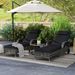 2 Reclining Chaise Lounge Chairs, Rolling Outdoor Chairs With Cushion, Pillow, Headrest, Armrests, And Wheels, Black_maomaolike.com