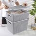 Clothing Home Use, Portable Rattan-woven Plastic With Lid, For Organizing Clothes And Quilts, Large-capacity Storage Box_maomaolike.com