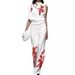 Women's Clothing Stylish commuter sleeveless printed turtleneck suit_maomaolike.com