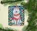 Samoyed Christmas Porcelain Ornament Christmas Tree Hanging Decorations For Home Christmas Holiday, Rectangle, Gift, Multicolor_maomaolike.com