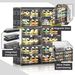 6 Tiers 24 Pairs Hard Plastic Shoe Storage Organizer Cabinet For Entryway, Large Stackable Collapsible Sneaker Shoe Box Organizer For Closet, Portable Folding Shoe Cabinet With Doors, Black_maomaolike.com