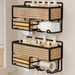 Wall-Mounted Bathroom Organizer Shelf - Holds Skincare, Hair Dryer, No Drilling Required_maomaolike.com