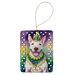 English Bull Terrier King Of Mardi Gras Porcelain Ornament Christmas Tree Hanging Decorations For Home Christmas Holiday, Rectangle, Gift, Multicolor_maomaolike.com