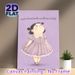 Cute Chubby Cartoon Girl Painting Poster, Soft Purple-toned Whimsical Poster, Warm Playful Artwork Of Girl In Striped Dress, Ideal Decor For Bedroom_maomaolike.com