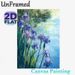 Iris Flower Themed Painting Poster, Vibrant Impressionist Style Purple Iris Floral Poster, Serene Nature-inspired Decor Ideal For Living Room, Bedroom_maomaolike.com