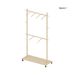 Solid Wood Garment Clothes Drying Rack With 6 Wooden Hangers, Space-Saving Design, Adjustable Shelf, And Wheels For Easy Mobility – Perfect For Bedroom, Living Room, Or Entryway_maomaolike.com