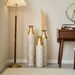 Mother's Day Gift Set - Gilded White 3D Relief Flower Metal Vase Set 24". 29". 32. 68 Height_maomaolike.com
